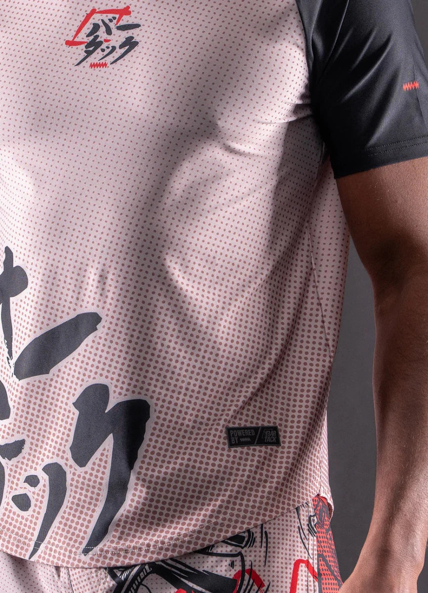 T-shirt DryMax manches Courtes "ONI" - Sable - Bar Tack - MMA - JJB - Sparring - Entraînement - Muay thaï - Kickboxing - FIGHTWATCH