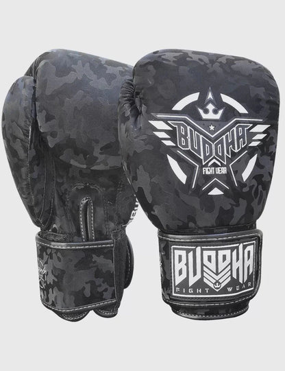 Gants de Boxe Army noir - Boxe Anglaise - Kickboxing - BUDDHA - Niveau Intermédiaire et Débutant - FIGHTWATCH