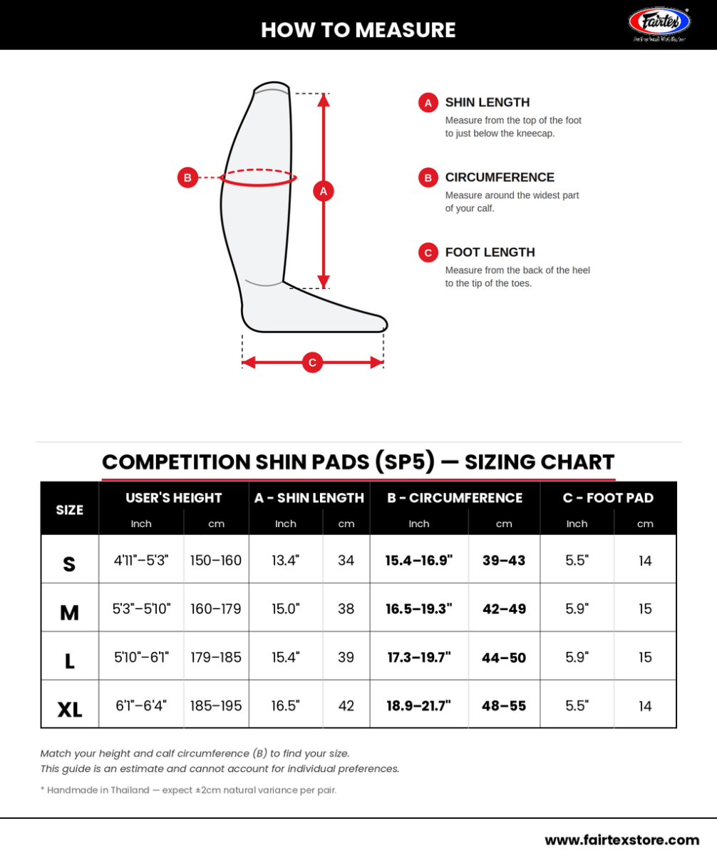 Protège-tibias Fairtex SP5 Competition – Noir - FIGHTWATCHProtège-tibias