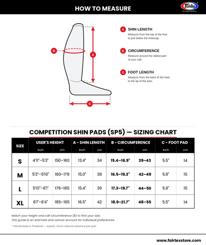 Protège-tibias Fairtex SP5 Competition – Noir - FIGHTWATCHProtège-tibias