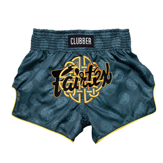 Short Muay Thaï Fairtex Clubber BS1915 – Bleu-Gris/Or - FIGHTWATCHShorts de Muay Thaï