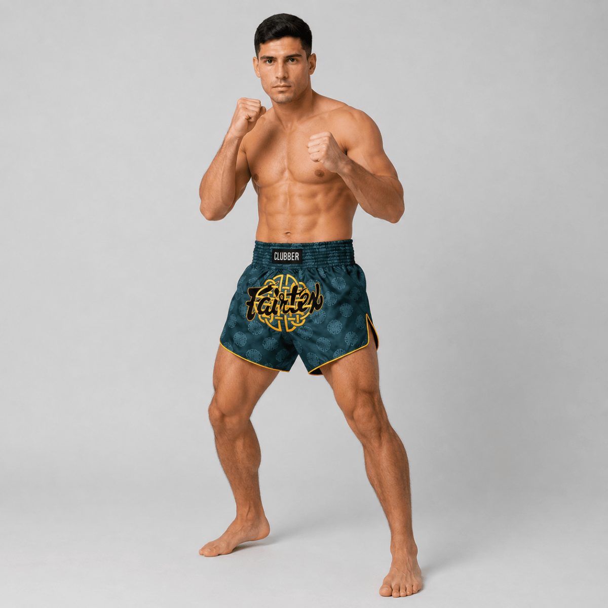 Short Muay Thaï Fairtex Clubber BS1915 – Bleu-Gris/Or - FIGHTWATCHShorts de Muay Thaï