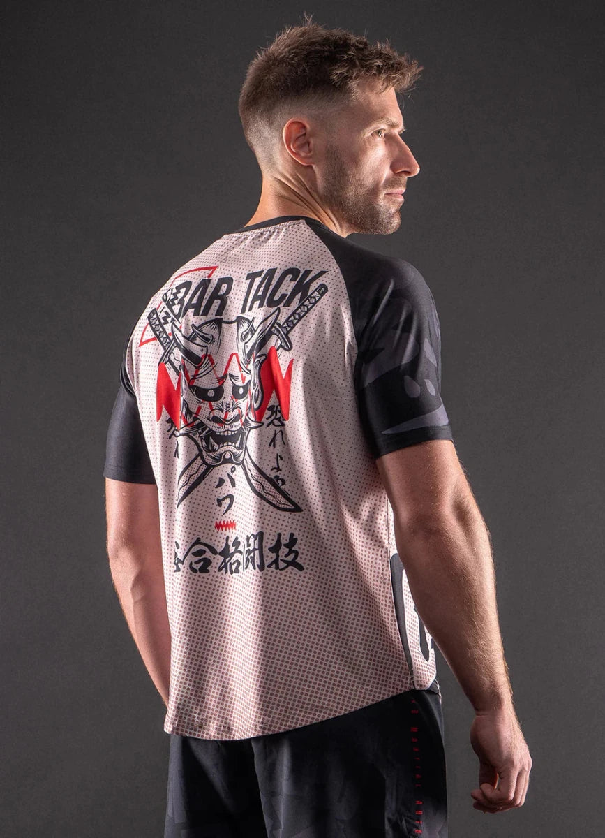 T-shirt DryMax manches Courtes "ONI" - Sable - Bar Tack - MMA - JJB - Sparring - Entraînement - Muay thaï - Kickboxing - FIGHTWATCH