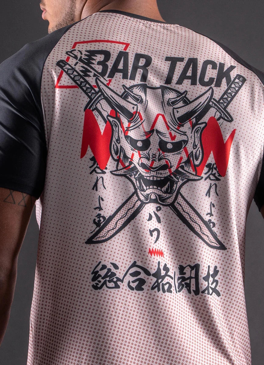 T-shirt DryMax manches Courtes "ONI" - Sable - Bar Tack - MMA - JJB - Sparring - Entraînement - Muay thaï - Kickboxing - FIGHTWATCH