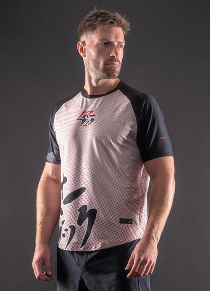 T-shirt DryMax manches Courtes "ONI" - Sable - Bar Tack - MMA - JJB - Sparring - Entraînement - Muay thaï - Kickboxing - FIGHTWATCH